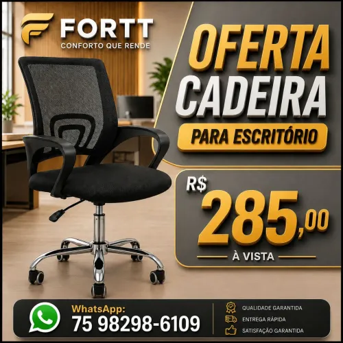 Cadeiras para escritório modelo secretária - FORTT
