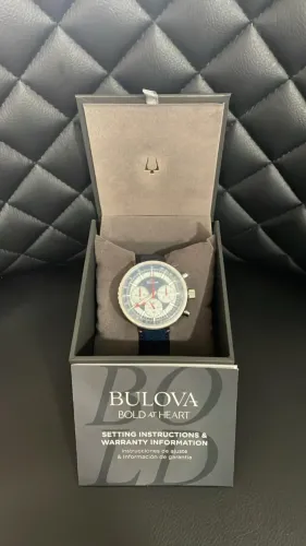 Relógio Bulova Cronógrafo Archive Series Azul - Original