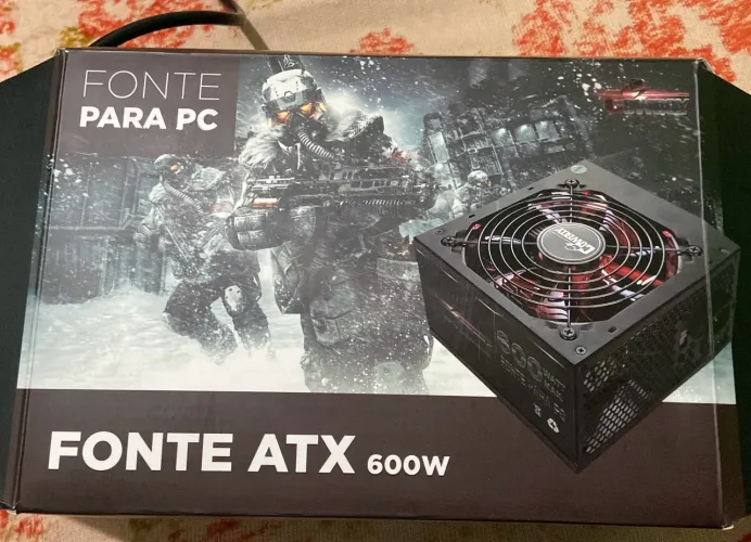 Fonte ATX 600W para PC Gamer - Nova