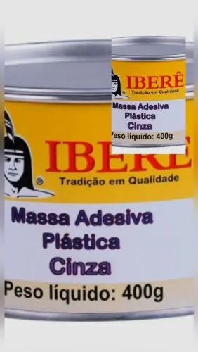Massa plástica iberê cinza 400g * Kit com 2*