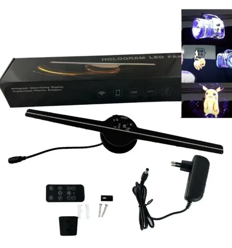 Projetor Holográfico 3D Somtel Preto LED 1000lm 40cm RGB Bluetooth Wi-Fi
