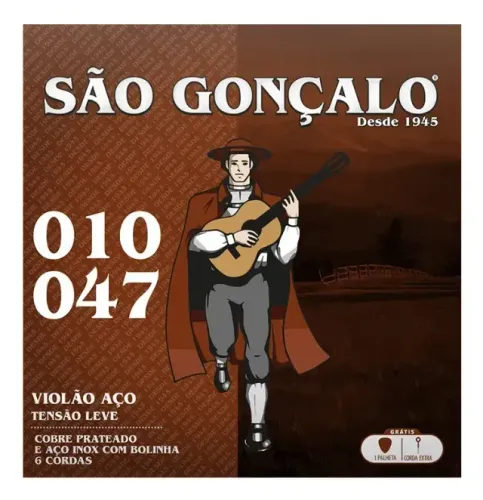 Encordoamento Cordas Violão Aço Bolinha 010 047 São Gonçalo