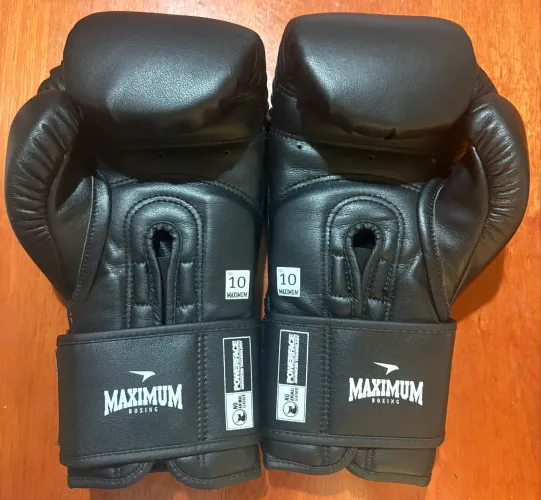 LUVA DE BOXE E MUAY THAI MAXIMUM CLASSIC BLACK POWER FACE 10OZ