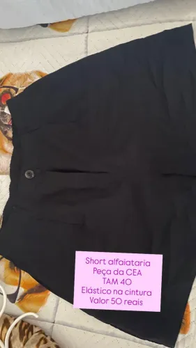 Short em alfaiataria preto