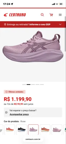 TÊNIS ASICS GELNIMBUS27 corrida/ caminhada
