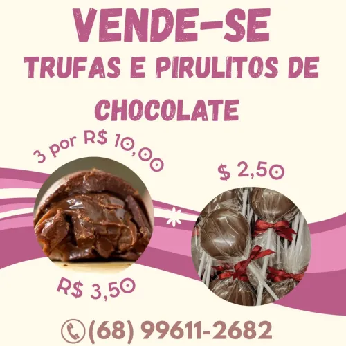 Vende-se Trufas e Pirulitos de Chocolate