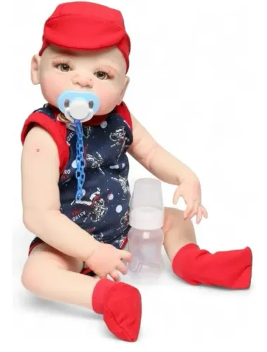Boneco bebê reborn menino todo de silicone recém nascido Davi 56 cm novo lacrado 
