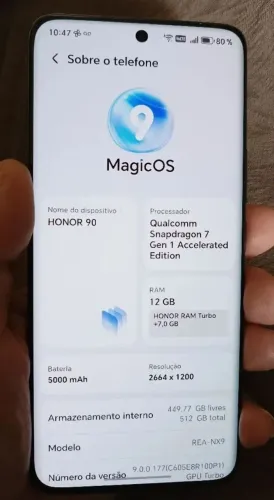 Celular honor 90 de 512gb e 12 gb de ran