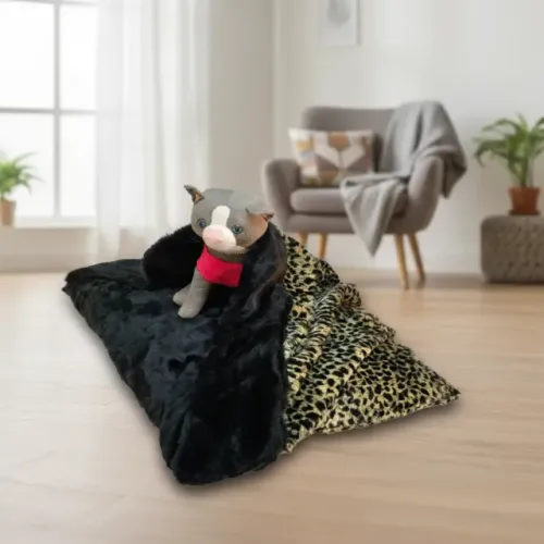 Cama de luxo em pelúcia para cães e gatos