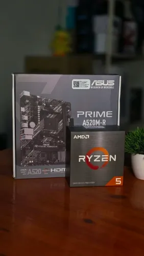 Kit AMD Ryzen 5 5500 + A520M NOVO!