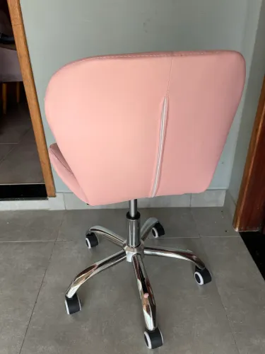 Cadeira Eiffel Slim Giratória com Estofado Penteadeira Base Cromada Evolux