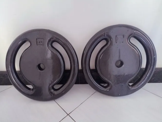 Kit 02 Anilhas Emborrachadas 20Kg
