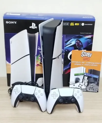 PS5 SLIM MIDIA DIGITAL, 2 CONTROLES, SEMINOVO, GARANTIA 1 ANO, LOJA