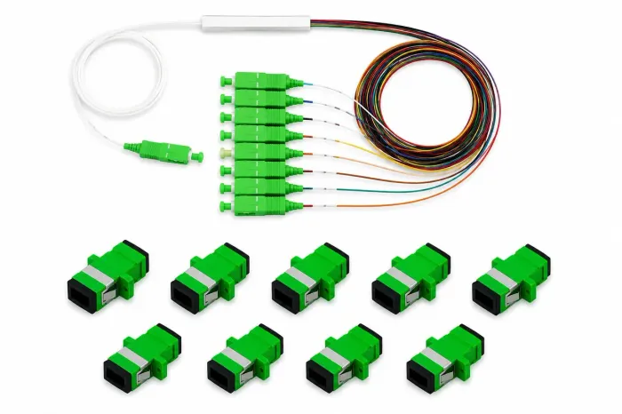 Splitter 1x8 Conectorizado + 9 acoplador Novo Original