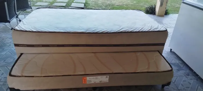 Cama Box Conjugada Solteiro com Cama Auxiliar Topázio