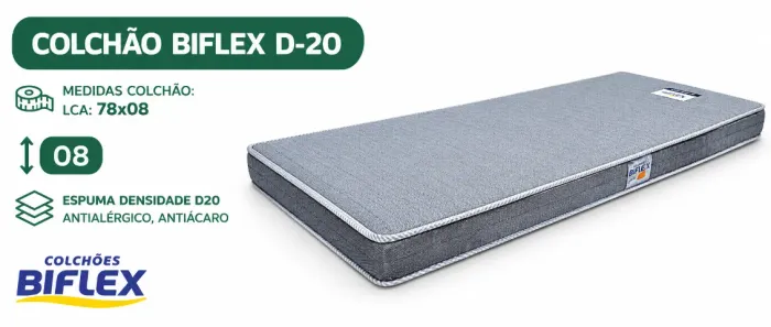 COLCHÃO BIFLEX D-20 78X08 - NOVO-FAZEMOS ENTREGA!!