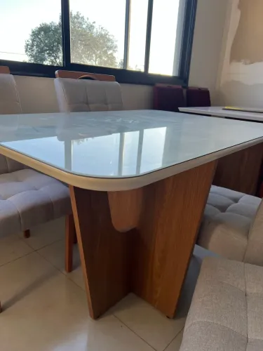 Mesa de Jantar 1,20 com Vidro NOVO (Sem Cadeira)