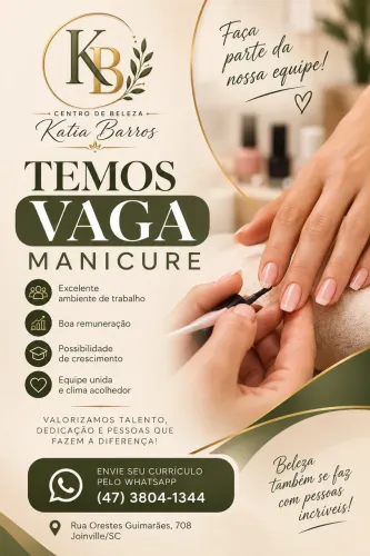 Vaga para Manicure | Centro de Beleza Kátia Barros