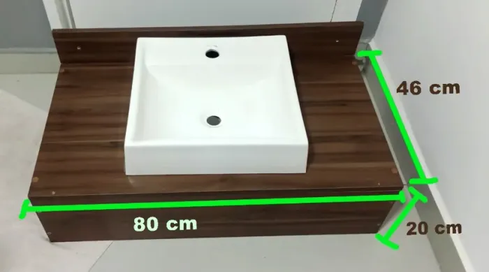 Suporte MDF + Cuba de pia para banheiro / lavabo