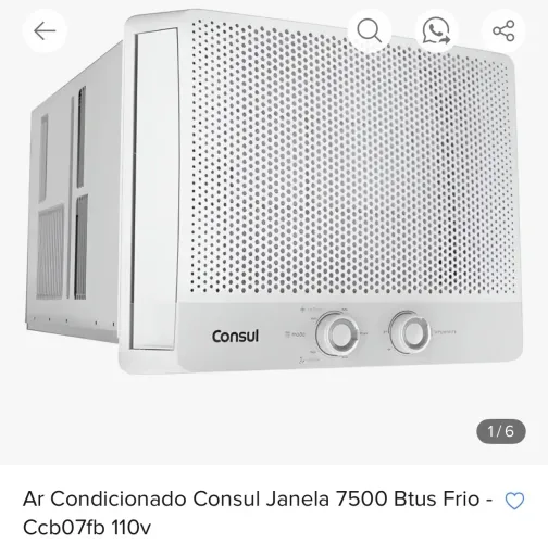 Ar condicionado 7500btus inverter 127v Consul