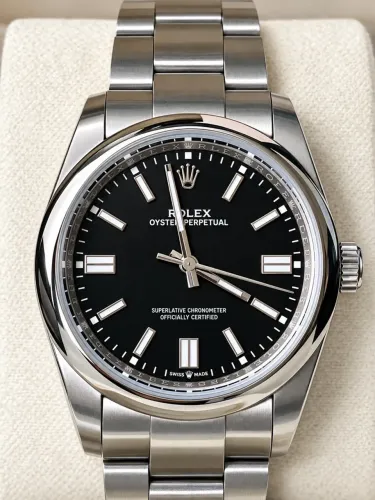 Relógio Rolex Oyster Perpetual 36mm Prata/Preto