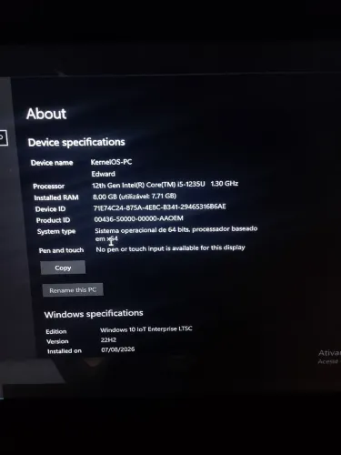 Samsung Galaxy Book2 i5 12ª Geração / 8GB RAM / Em Perfeito Estado