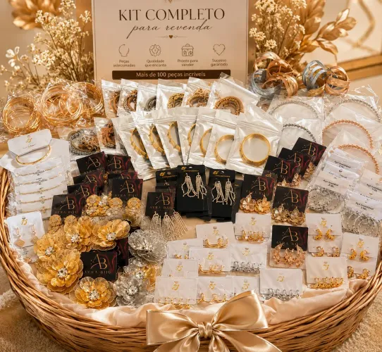 Kit para revenda de biju e aço inoxidável 153 peças