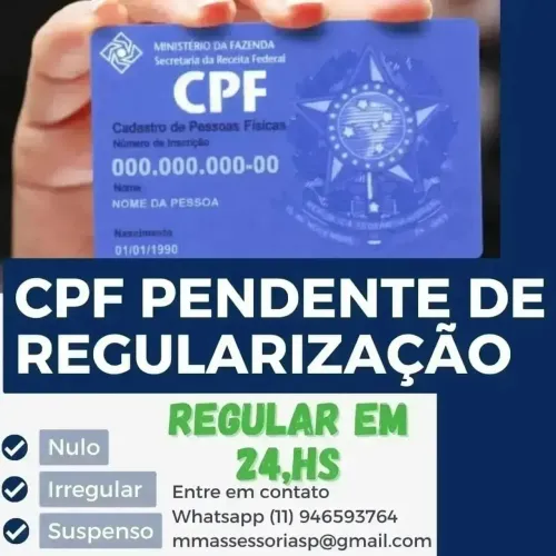 ? Contabilidade Regulariz seu CPF em 24hs
