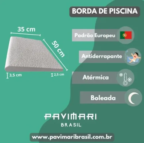 Borda Peito de Pombo Padrão Europeu Antiderrapante e Atérmica 50x35 Branca