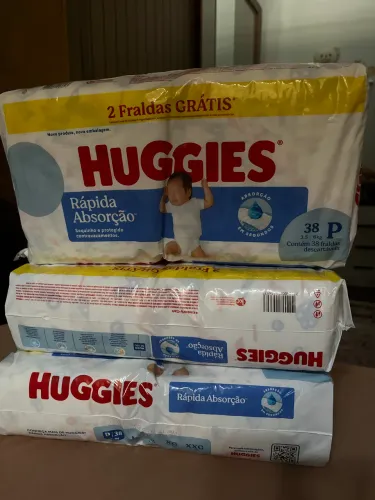 Kit fralda huggies tam p 38 fraldas por pacote 3 pacotes 