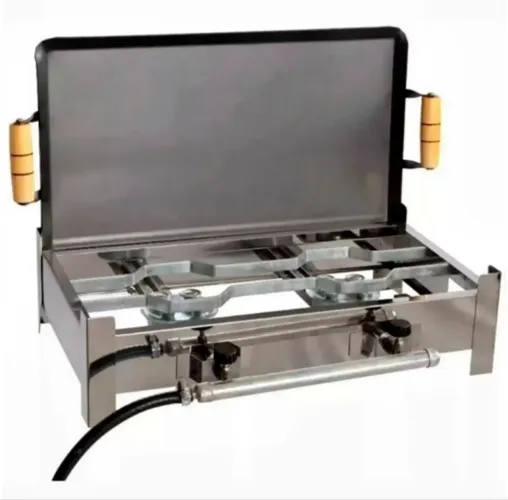 Fogareiro 2 bocas a gás inox