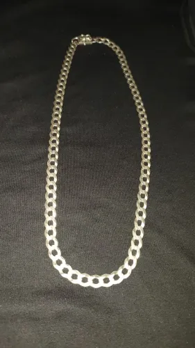Cordão de prata escama italiana 70 centímetros 75 gramas 10 espessura 
