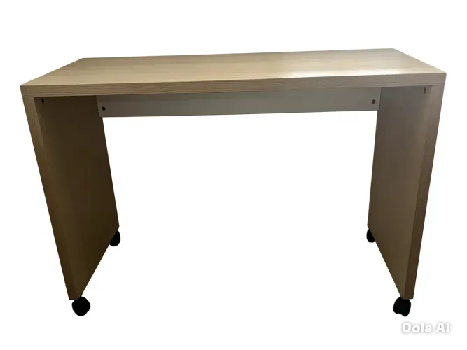 Mesa Escritório / Estudo Madeira Clara Com Rodas