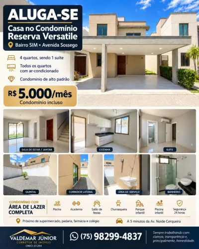Casa Duplex 4/4 - Reserva Versatile | SIM