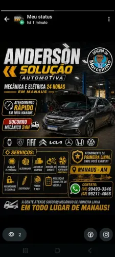 ANDERSON SOLUÇÃO INJEÇÃO ELETRÔNICA MECÂNICO E ELETRICISTA 24HRS 