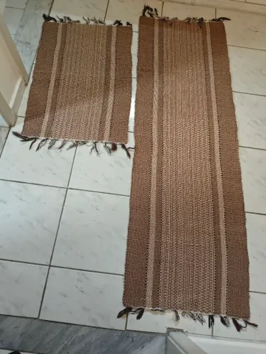 Conjunto de tapetes para cozinha marrom