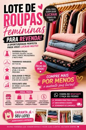 Lote de roupas femininas para revenda 