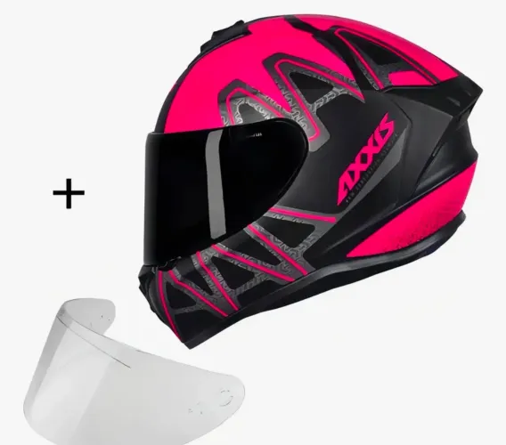 Capacete Axxis Draken Dekers Matte Fechado - Black/Pink - 60