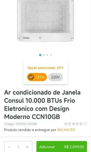 Ar-condicionado 110wts