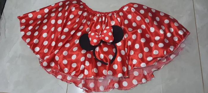 Kit Fantasia Minnie com Saia e Arco com luzes