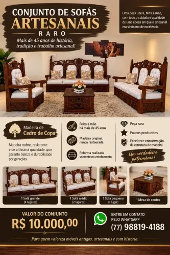 Conjunto de sofas artesanal