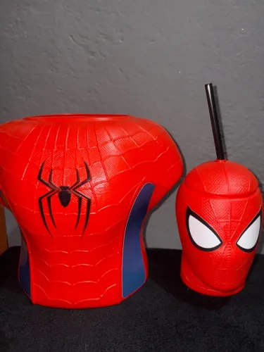 Balde de Pipoca Homem-Aranha + Copo - Copo Nunca Usado ?