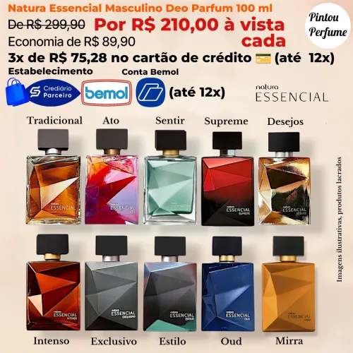 Natura Essencial Masculino e Feminino em Promoção 