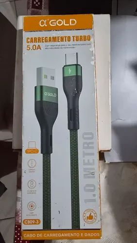 Cabo carregador turbo 5.0A tipo C USB 
