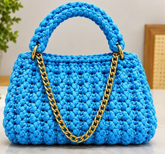 Bolsa de crochê luxo
