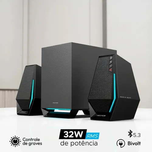 Caixa de Som Com Subwoofer Para PC, Edifier G1500 Max, Bluetooth 5.3, 30W RMS, RGB, Bivolt