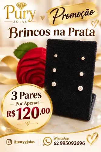 Brincos de Prata 3 Pares por R$120