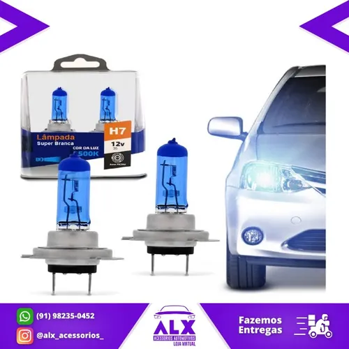 Par de Lâmpadas Super Branca 8.500K - H1 H3 H4 H7 H8 H9 H11 H13 H27 HB3 HB4 Shocklight