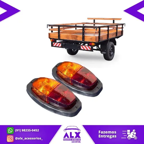 Kit Lanterna Para Carretinha Reboque Barco Canoinha - Sem Lâmpadas