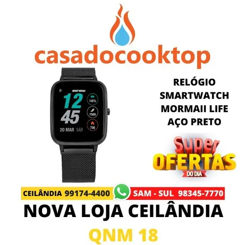 Relógio Smartwatch Mormaii Life Aço Preto